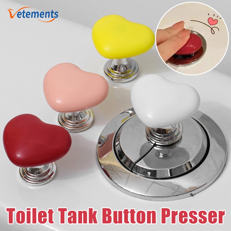 可重複使用的馬桶按水箱輔助按鈕沖水按鈕心形按鈕開關浴室裝飾指甲保護器配件