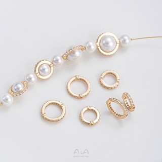 宏雲Hongyun-Ala 保色14K包金鋯石圓環套珠圈手工隔珠環diy串珍珠手鍊項鍊飾品配件
