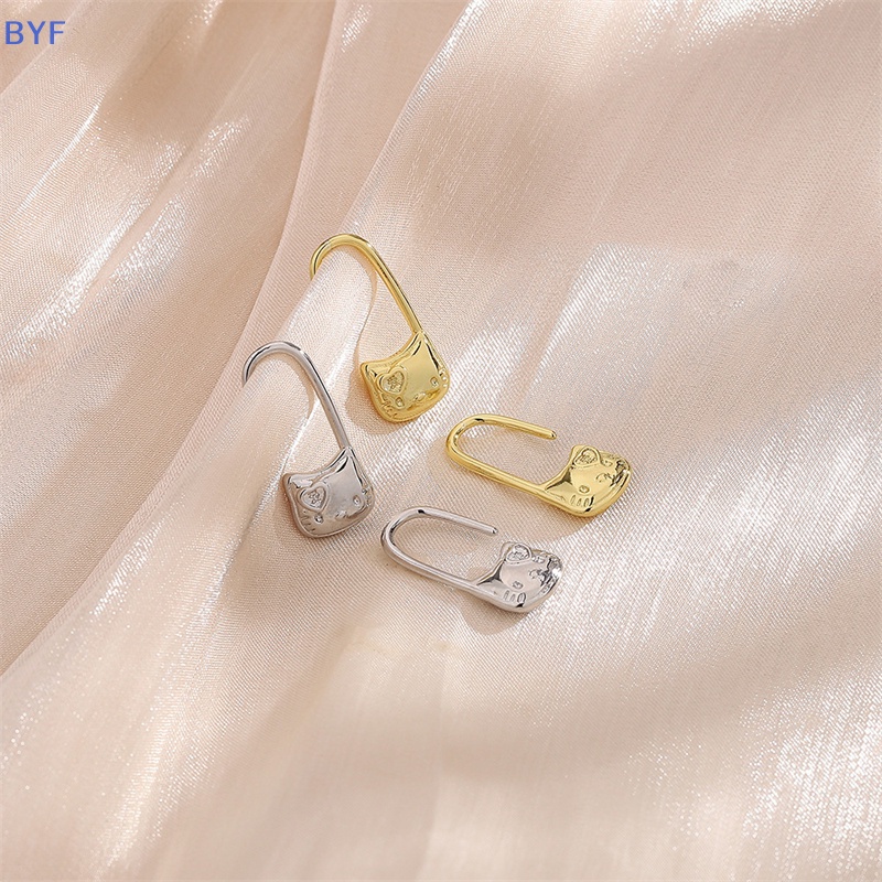 [BYF] 三麗鷗卡哇伊動漫 Hello Kitty 耳環鎖扣設計可愛耳夾簡約時尚卡通耳環女士首飾禮物