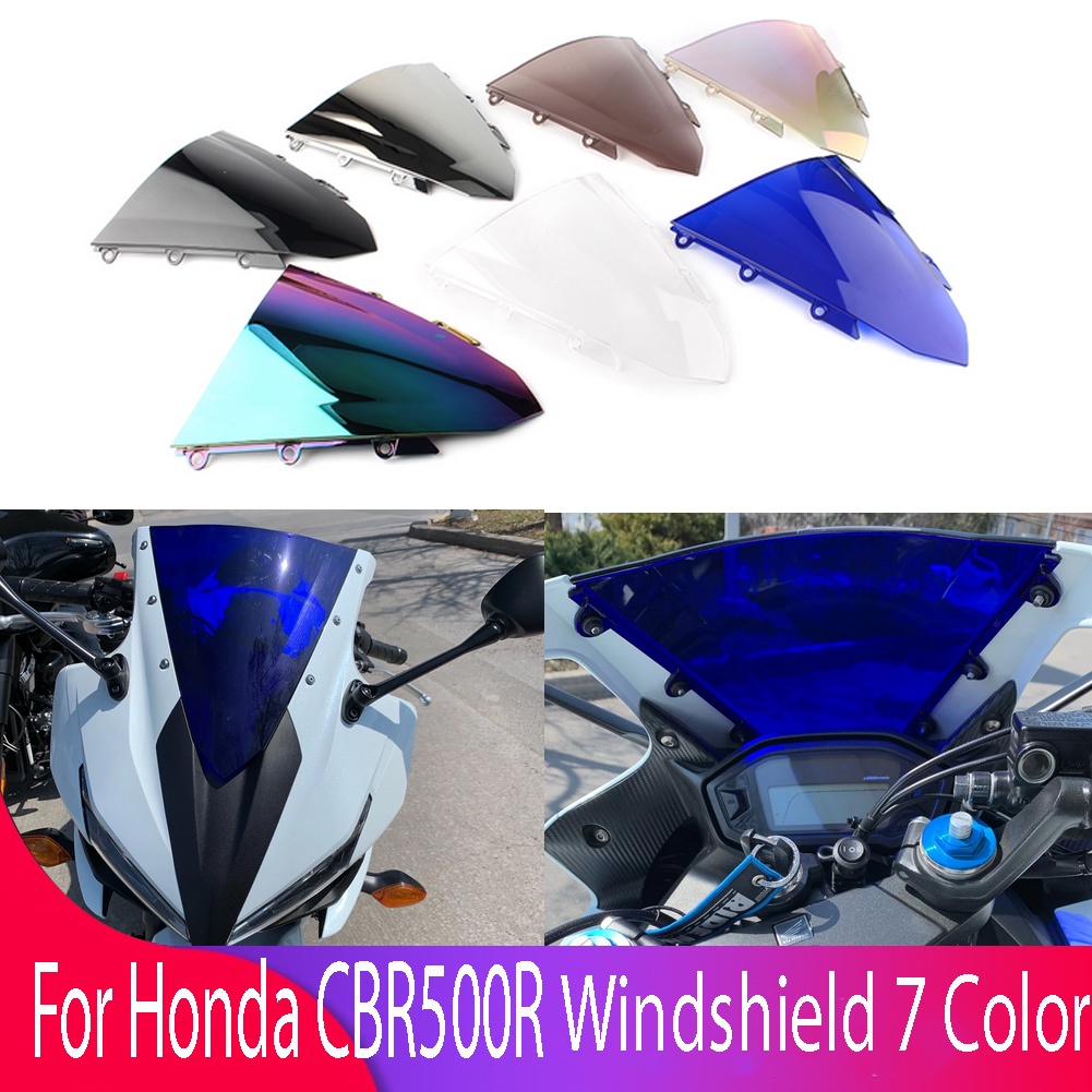 HONDA 擋風玻璃適用於本田 CBR500R CBR 500 R 500R 2016 2017 2018 雙氣泡擋風玻