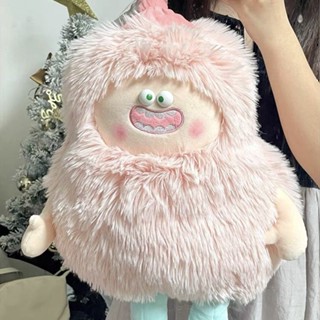 🔥臺灣新款熱賣🔥 惡魔小怪獸醜萌公仔 可愛毛絨娃娃 創意長毛精靈抱枕生日禮物送女生