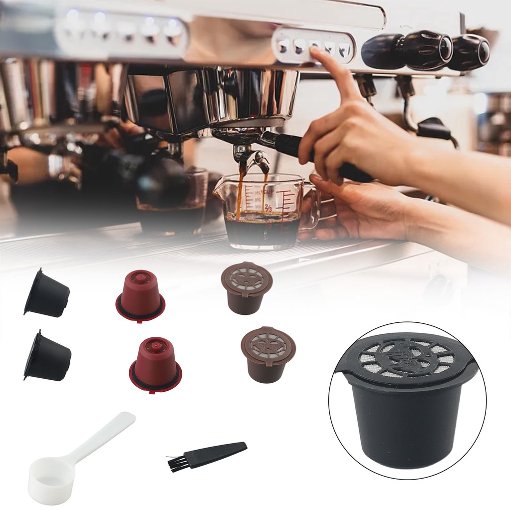 [熱賣] 6pcs 適用於 Nespresso Maker Machine 可再填充可重複使用咖啡過濾膠囊豆莢