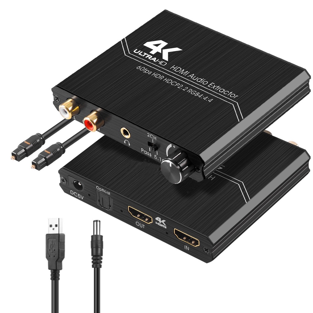 【批量可議價】HDMI音頻分離器音頻轉換器音頻解碼器音量調整音頻提取器4K@60Hz