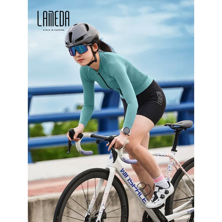 LAMEDA蘭帕達春夏秋季騎行服長袖女款套裝公路車腳踏車山地單車服裝衣服