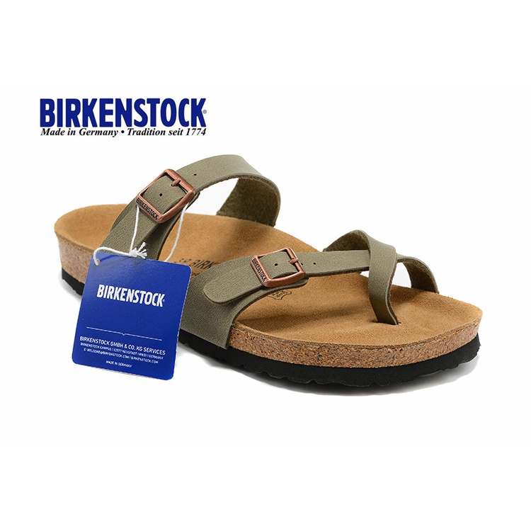 BIRKENSTOCK 勃肯拖鞋勃肯腳趾灰色油蠟 34-43