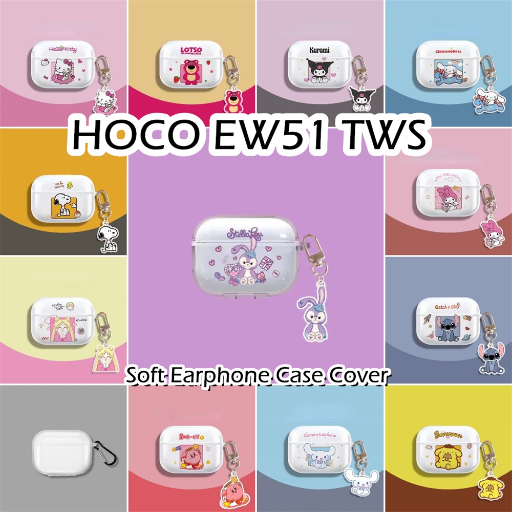 【imamura】適用於 Hoco EW51 TWS Case 透明卡通軟矽膠耳機套外殼保護套