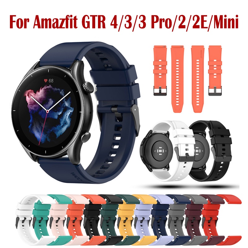 適用於 Amazfit GTR 4 3 Pro 2 2E 迷你 GTR 42 毫米 47 毫米智能手錶運動錶帶的軟矽膠錶