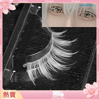 ♛❤Cosplay Makeup Natural Looking Clear Root 白色長粗交叉假睫毛