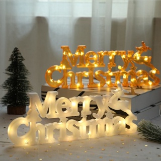 全新聖誕家居裝飾燈/聖誕快樂 LED 字母造型燈/裝飾聖誕字母掛牌燈串,用於聖誕樹花環牆圍欄窗