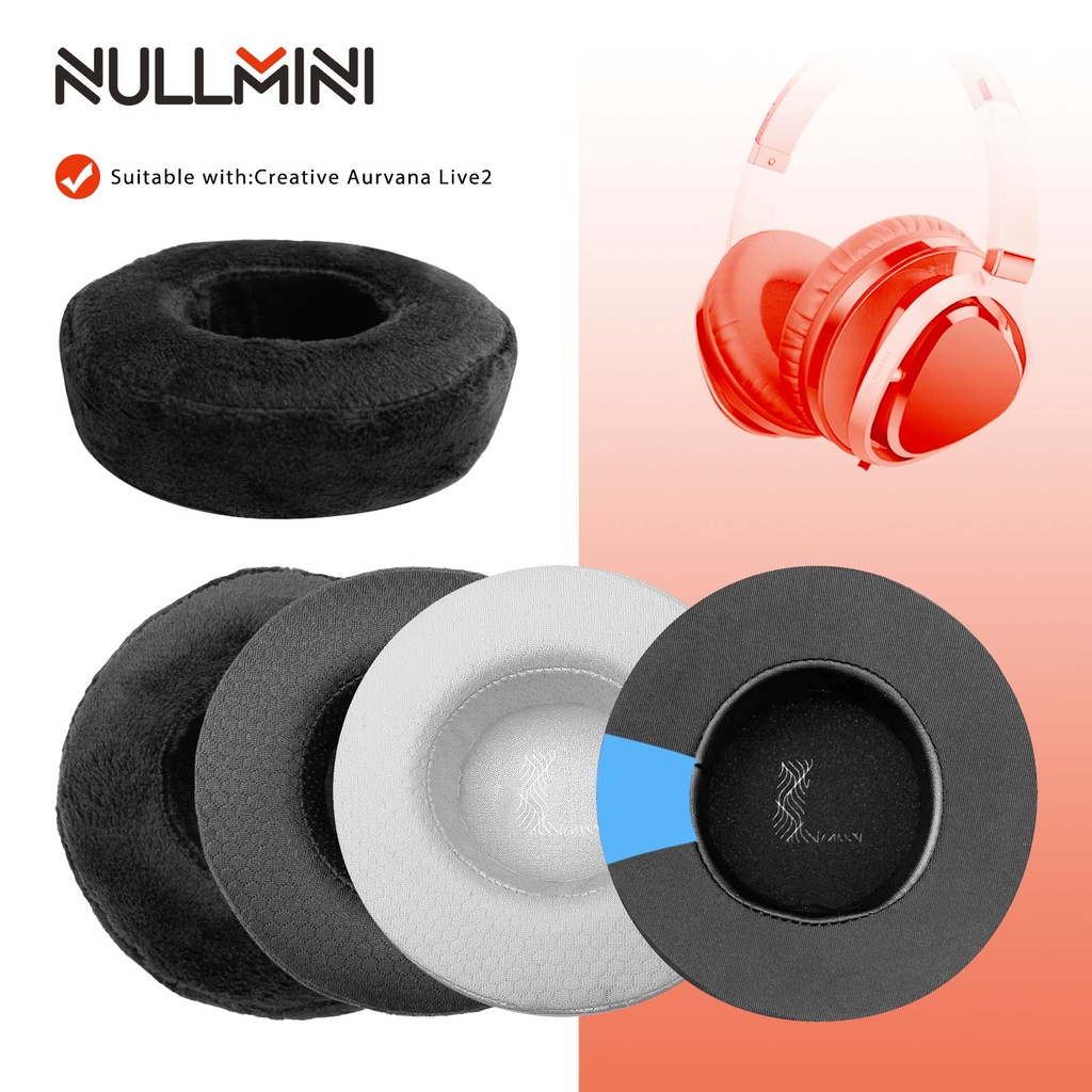 Nullmini 替換耳墊適用於 Creative Aurvana Live2 耳機冷卻凝膠耳墊耳罩套頭帶