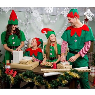 女式女孩聖誕老人服裝綠色精靈連衣裙套裝聖誕角色扮演制服連衣裙帶帽子襪子新年花式派對禮服