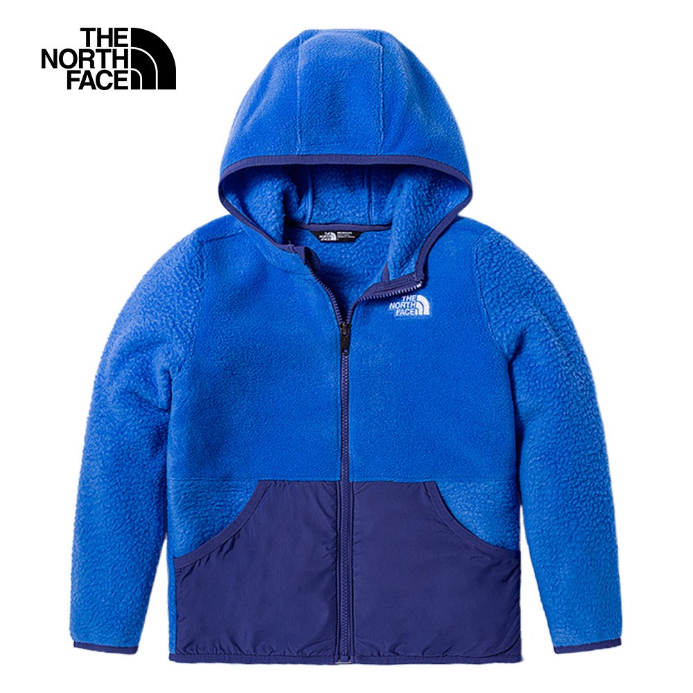 The North Face北面兒童藍色舒適保暖連帽抓絨外套｜82YHI0K