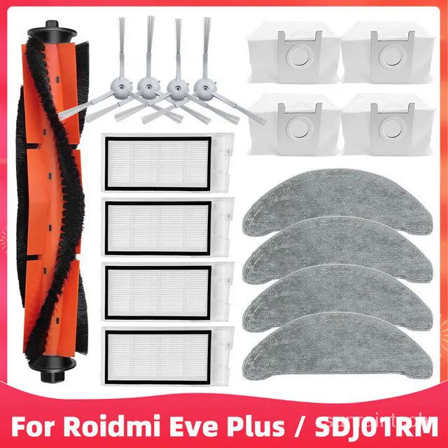 Roidmi EVE Plus SDJ01RM 機器人吸塵器拖把布 Hepa 過濾刷防塵袋更換備件的配件