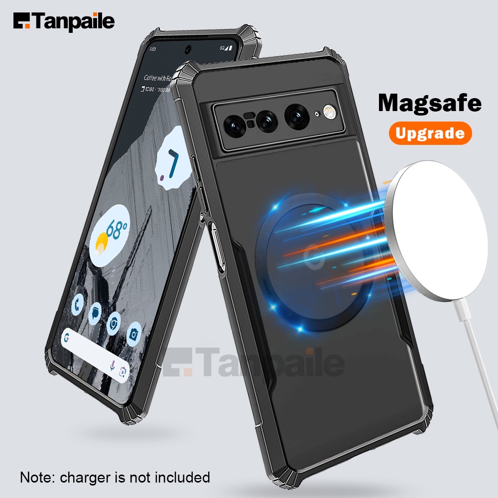 Tanpaile 超薄手機殼適用於 Google Pixel 8 Pro 7 7a 6 6a 3 XL 防震透明無線充電