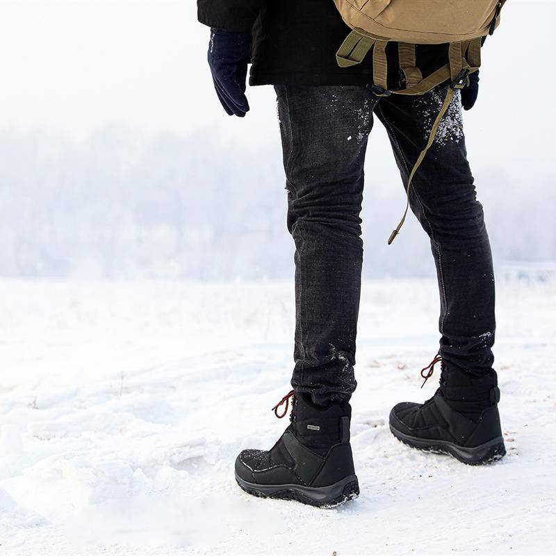 日本代購防水雪靴出口歐美零下30°抗寒保暖加絨加厚防水防滑戶外雪地靴男低幫登山