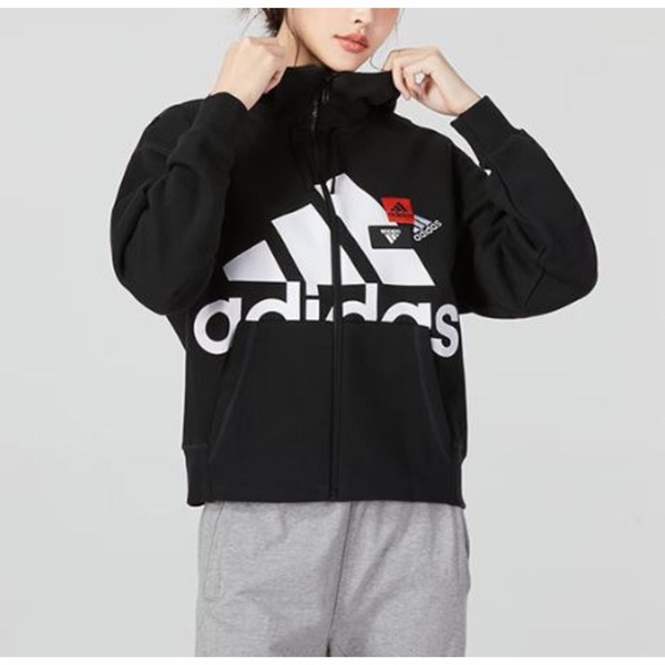 Adidas BRD KT JKT OCT HM5296 女 連帽外套 運動 休閒 棉質 內刷毛 保暖 愛迪達 黑