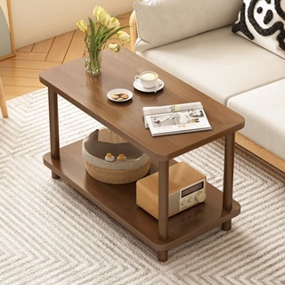 全實木小桌子 方桌置物架 雙層置物架 小茶幾桌 邊幾桌 現代簡約小戶型沙髮邊幾邊桌雙層小方桌置物架