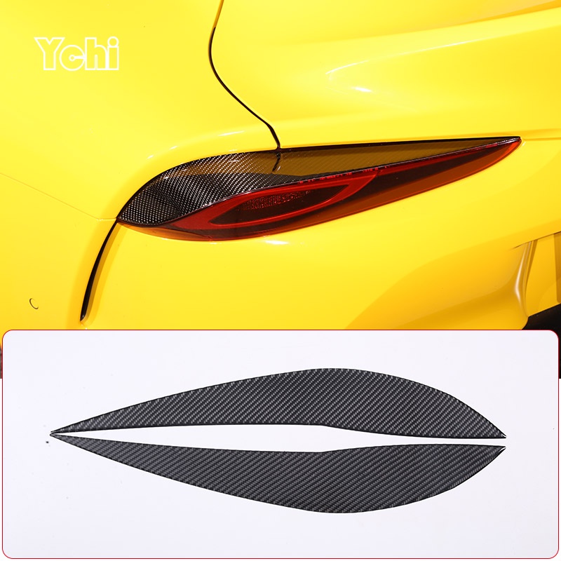 豐田 適用於 Toyota GR Supra A90 2019-2022 軟碳纖維汽車後尾燈眉毛裝飾貼紙汽車外飾配件