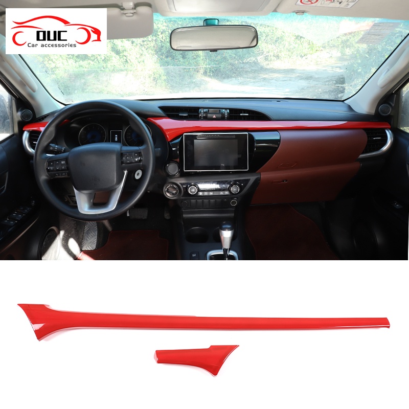 Abs 碳纖維汽車內飾儀表板面板裝飾條裝飾貼紙適用於豐田 Hilux 2015-2021 汽車配件