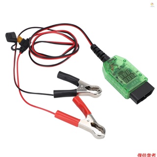 Casytw 汽車電池測試器 雙數位電壓電流 OBD 連接器 LED 指示燈 高絕緣 ECU 資料保護 更換汽車電池 (