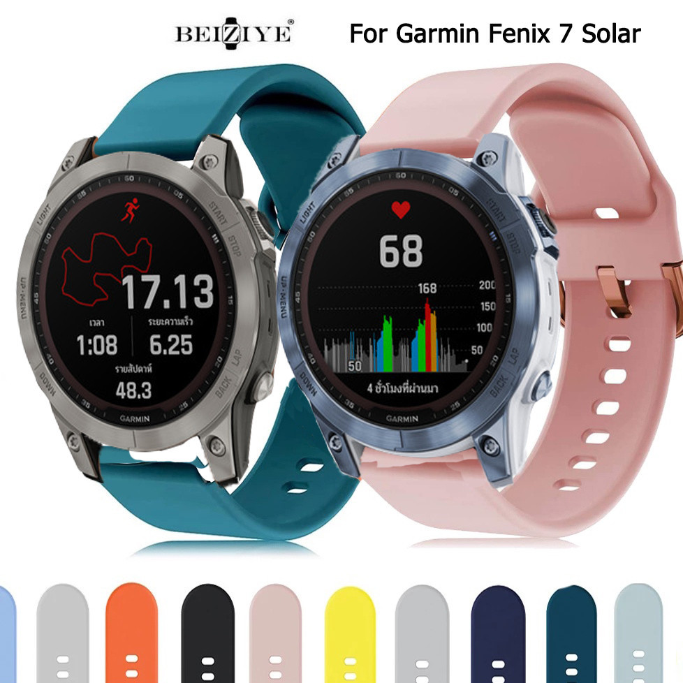 佳明 Garmin Fenix 7 Solar 手錶 錶帶矽膠 通用 錶帶單色反扣 矽膠錶帶 Fenix7 Solar