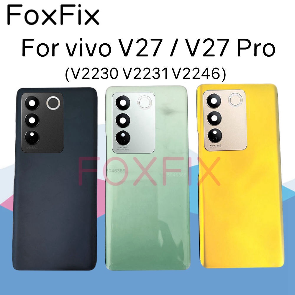 Vivo V27 Pro後殼外殼面板更換+不干膠貼紙V2230 V2231 V2246玻璃電池蓋後蓋