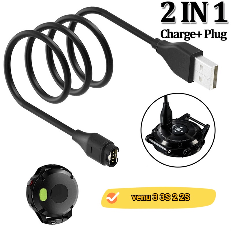 適用於 garmin venu 2 2s venu 2 plus venu 3 3s 充電器的適配器 USB 快速充電電