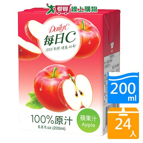 每日C100%蘋果汁200ML*6 X4入【愛買】