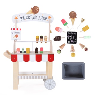 木製兒童冰淇淋售賣臺 幼兒園仿真雪糕販賣臺 男女過家家 兒童玩具