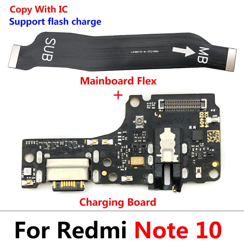 適用於 Redmi Note 10 USB Dock 充電器端口充電排線麥克風主板主板快速充電