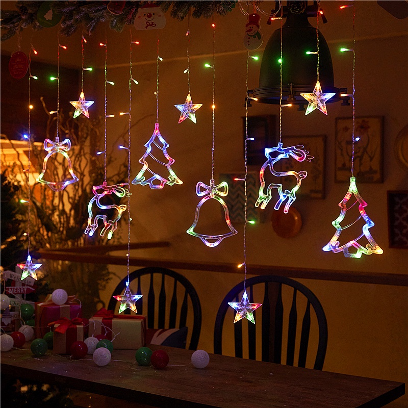 木棉花 led小彩燈 閃燈串燈 滿天星窗簾燈 聖誕節裝飾布置 戶外太陽能星星燈