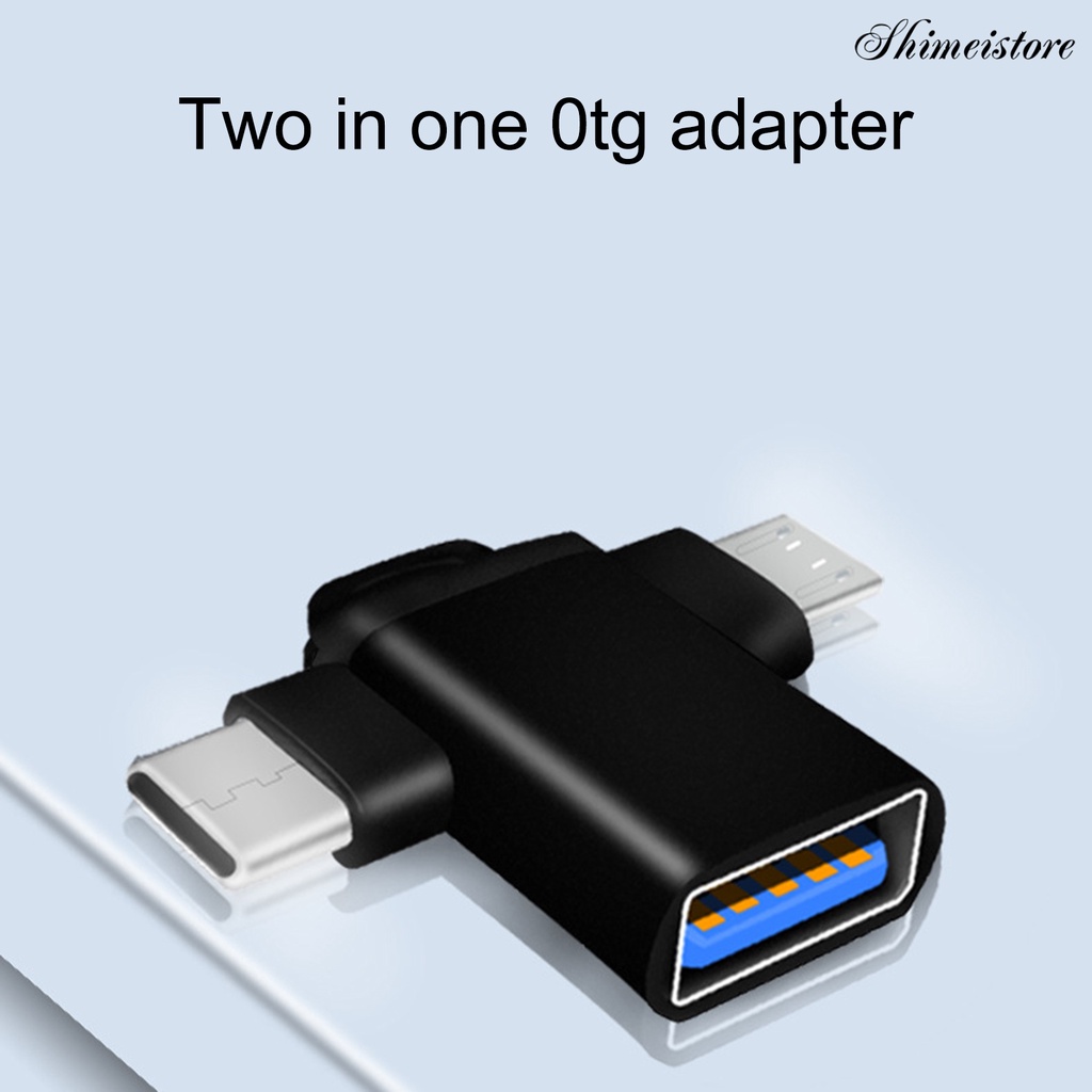 【時美3C】手機OTG轉接頭 type-c/micro轉接頭 二合一USB3.0 隨身碟轉接頭
