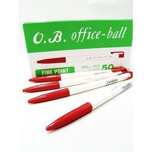 盒裝50入-OB#100自動原子筆 紅【金石堂】