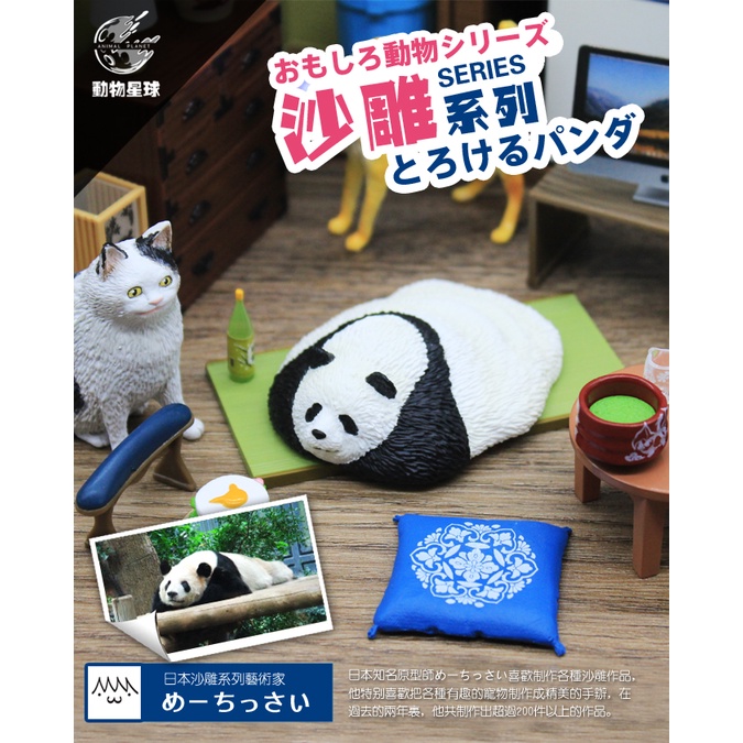 動物星球沙雕系列熊貓 寵物 模型手辦盒蛋 潮玩公仔擺件