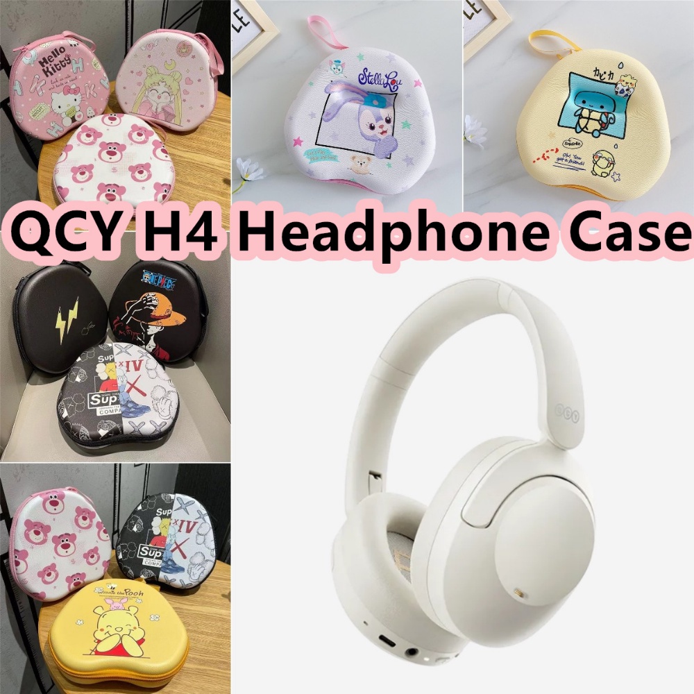 【現貨】適用於QCY H4耳機套卡通清新圖案耳機耳墊收納包外殼盒