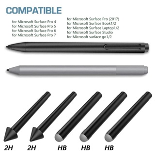 微軟 5 件裝 2H HB 觸摸屏筆備用筆尖替換塑料觸控筆筆尖補充配件適用於微軟 Pro 7/6/5/4