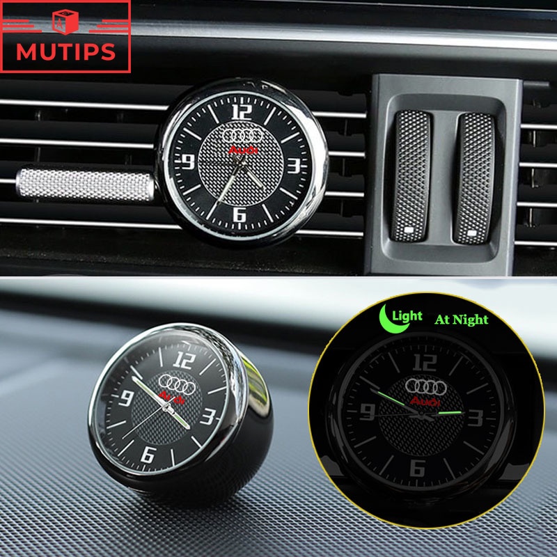 奧迪汽車夜光石英迷你時鐘儀表板數字手錶汽車裝飾適用於 A3 8l A1 Q5 TT mk2 A5 A4 B7 B8 B5