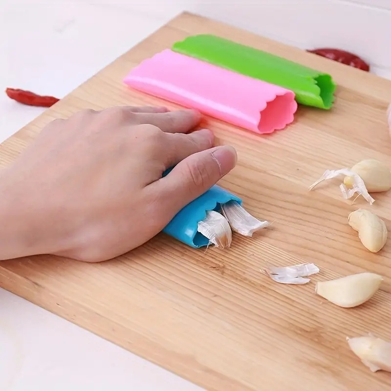 創意大蒜滾輪削皮器食品級矽膠材料實用廚房日用品手動剝蒜器工具