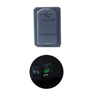 MITSUBISHI Qc3.0 雙埠快速手機充電器,帶 LED 電壓表車載 USB 插座適配器按鈕,適用於三菱歐藍德