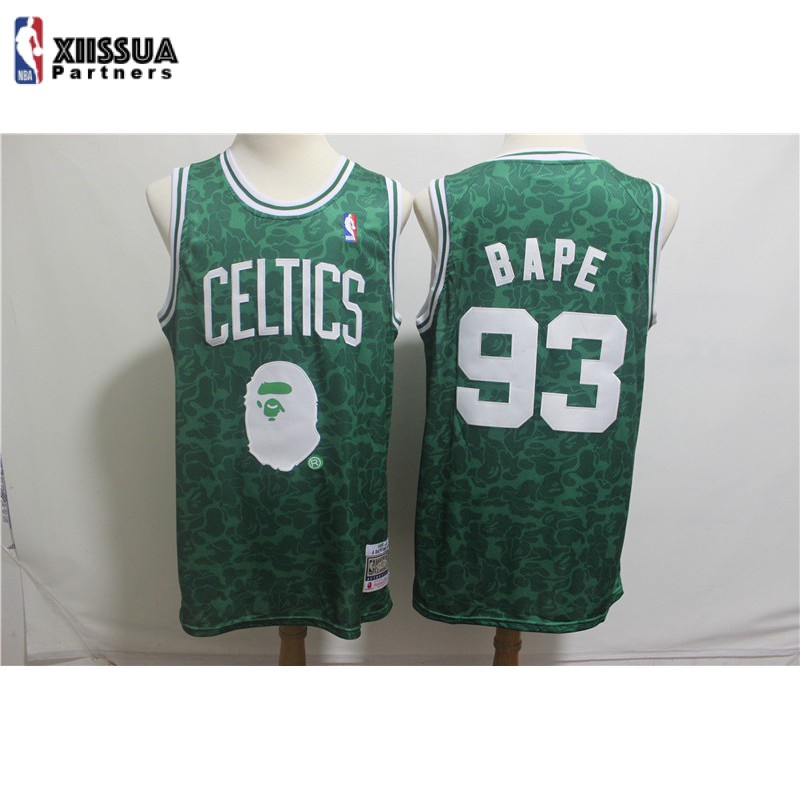 OFF-WHITE 【西蘇亞】熱壓【NBA球衣】最新款NBA籃球球衣BAPE灰白色凱爾特人93號綠色球衣