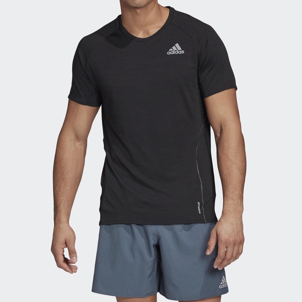 Adidas Adi Runner Tee FM7637 男 短袖 上衣 運動 跑步 舒適 亞洲版 透氣 反光 黑