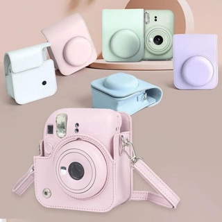 適用於 Instax Mini 12 相機包 PU 皮革軟保護套旅行包適用於 Fujifilm 膠片相機包帶肩帶