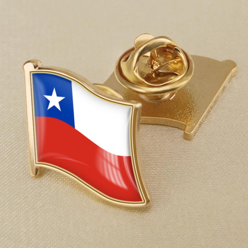 智利國旗水晶滴膠徽章胸針各國國旗世界各國徽章