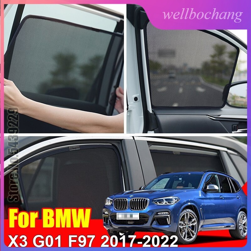 適用於 BMW X3 G01 F97 2017-2023 磁性汽車遮陽罩定制網框窗簾側窗遮陽板遮陽板