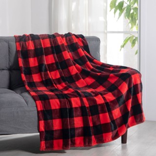 珊瑚絨毛毯加厚印花法蘭絨禮品毯子格子blankets午睡毯空調毯毛毯沙發毯毯子