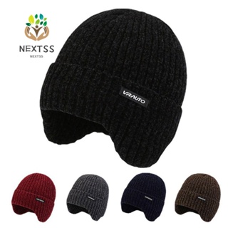 Nextss 針織帽,保暖羊毛襯裡護耳帽