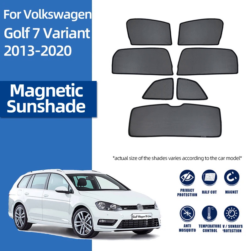 適用於 Volkswagen VW GOLF 7 Variant 2012-2020 磁性汽車遮陽板前擋風玻璃框架窗簾後