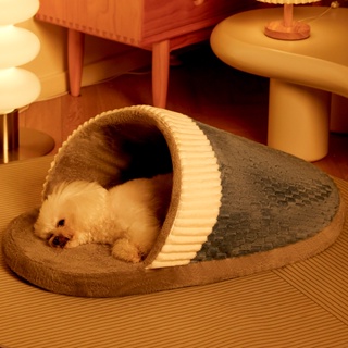 BX PET 拖鞋狗窩冬季保暖中小型犬泰迪窩狗床半封閉貓窩四季通用寵物用品