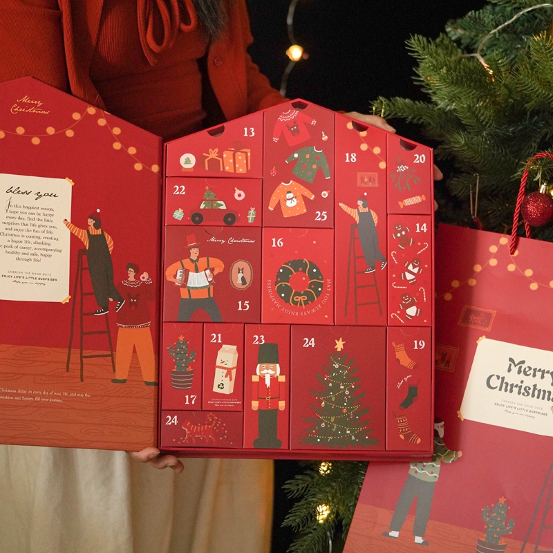 [2023新款]  聖誕盲盒 倒數日曆 聖誕小屋盒 聖誕禮物 交換禮物 耶誕禮盒 聖誕倒數盲盒 聖誕倒數