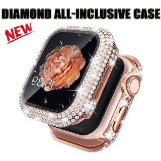 鑽石錶殼內置鋼化玻璃適用於 Apple Watch 9 41mm 45mm 38mm 40mm 42mm 44mm iW